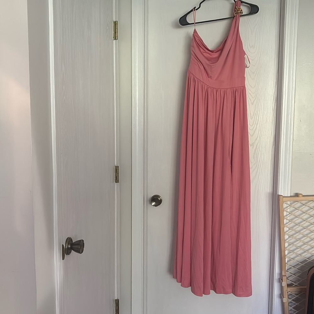 Beautiful Blush/Cloral Pink Long Formal Dress with Side Slit